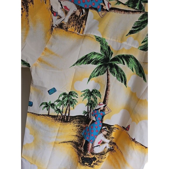 vintage Hawaiian shirt by Repage, featuring a beach-themed print Ss L - Picture 5 of 5